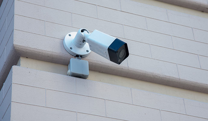 Installed bullet camera outdoor