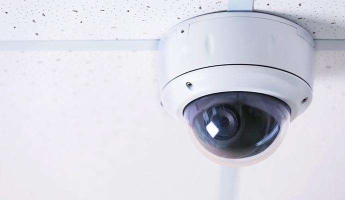 CC TV poe camera on ceiling