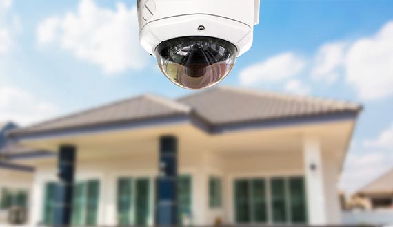 home security camera operating at house